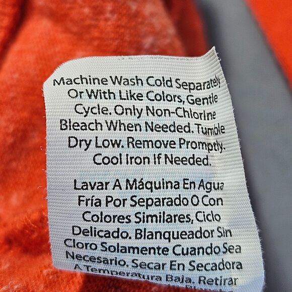 Womens Sweat Shorts Size Small Orange Elastic Waist Pockets Drawstring Workout - Picture 10 of 11